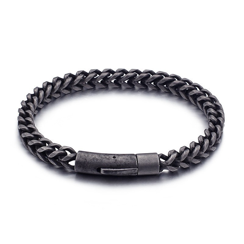 Titanium Men's Bracelet Titanium Boys Retro Hip Hop Trendy Hand Jewelry