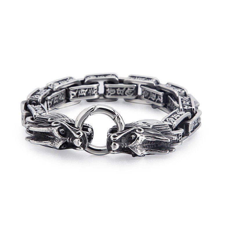 Fashion Cool Titanium Dragon Head Jewelry For Men Vintage Tide Men Casting Titanium Dragon Bracelets