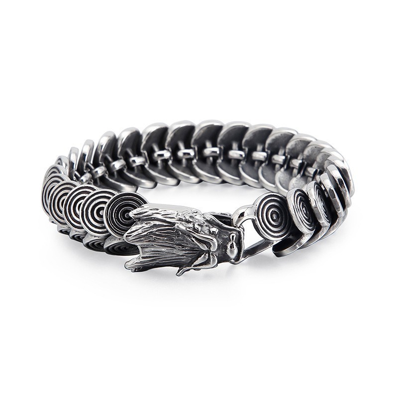 Fashion Cool Titanium Dragon Head Jewelry For Men Vintage Tide Men Casting Titanium Dragon Bracelet