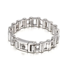 Cool Skull Bicycle Chain Titanium Bracelet For Men