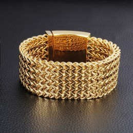 Fashion Square Fish Scale Men's Titanium Bracelet