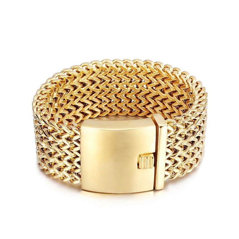 Fashion Square Fish Scale Men's Titanium Bracelet