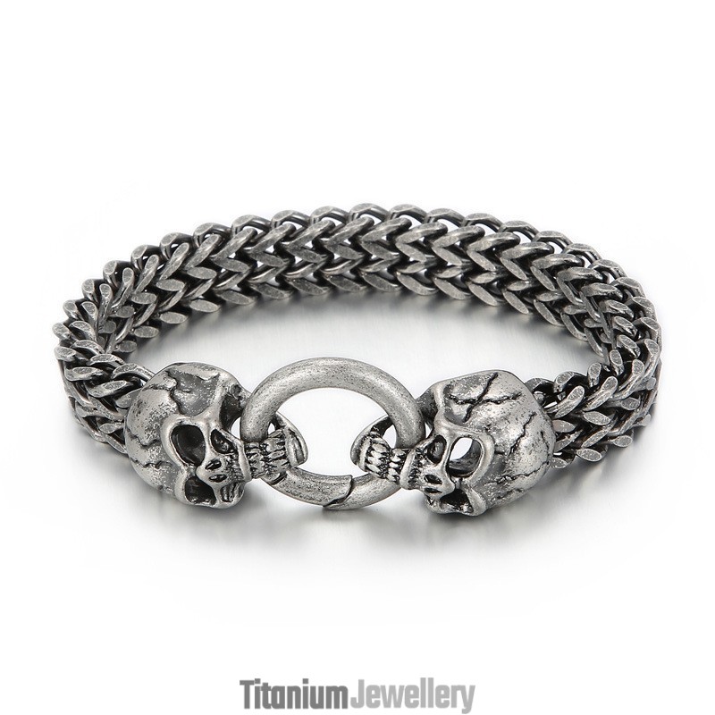 Cool Skull Titanium Men's Bracelet Cool Skull Titanium Men's Bracelet