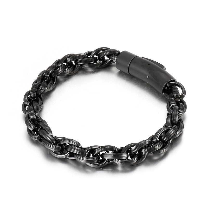 Simple Fashion Chic Style Biker Titanium Men's Bracelet Simple Fashion Chic Style Biker Titanium Men's Bracelet