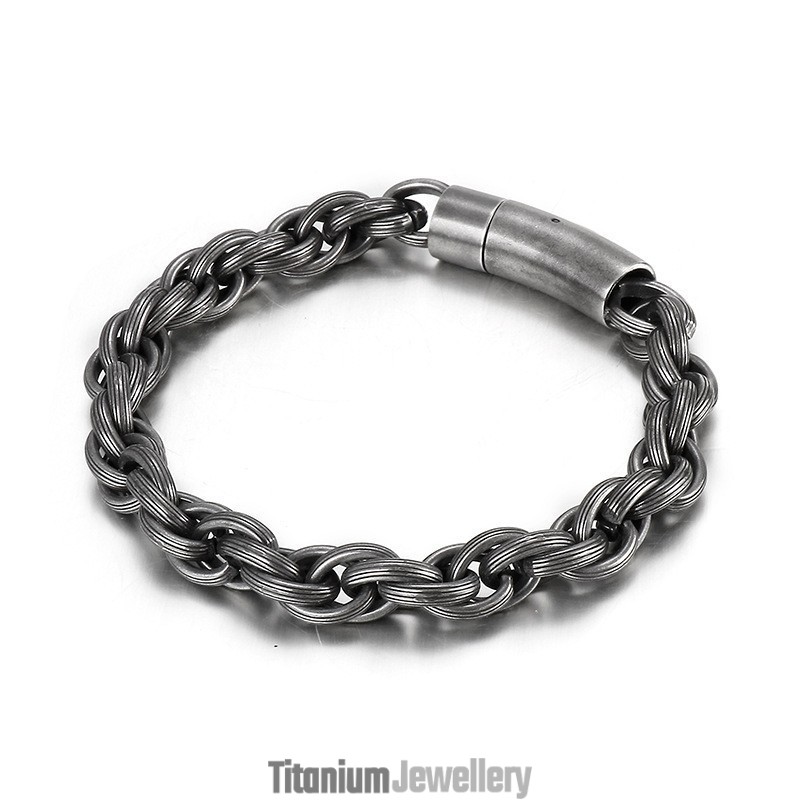 Simple Fashion Chic Style Biker Titanium Bracelet For Men