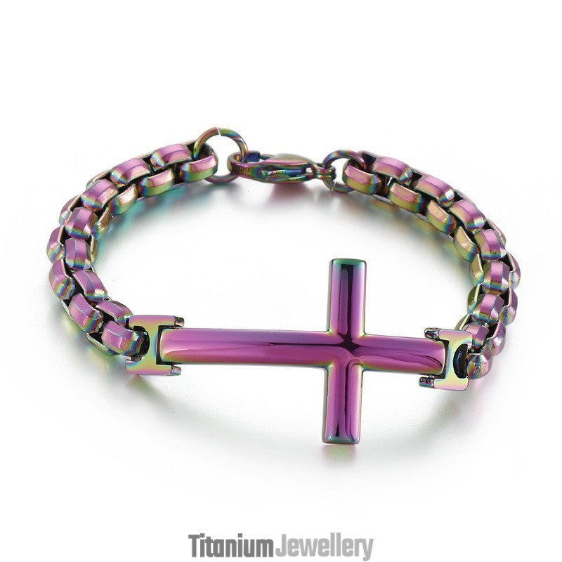Titanium Tide Men's Bracelet Titanium Men's Cross Square Bracelet Tide Men's Accessories