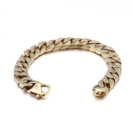 Hip Hop Cool Men's Titanium Jewelry Full Set Of Diamonds Large Gold Chain