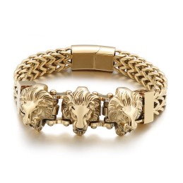 Bully Skull Wolf Head Lion Head Men's Titanium Bracelet Mixed Batch