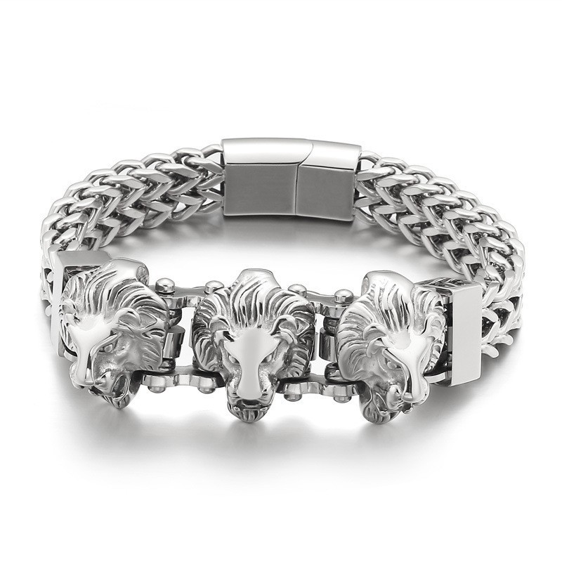 Bully Skull Wolf Head Lion Head Men's Titanium Bracelet Mixed Batch Bully Skull Wolf Head Lion Head Men's Titanium Bracelet Mixed Batch