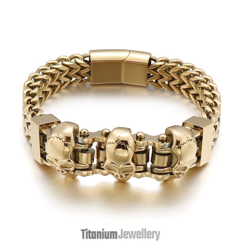 Skull Men's Titanium Bracelet