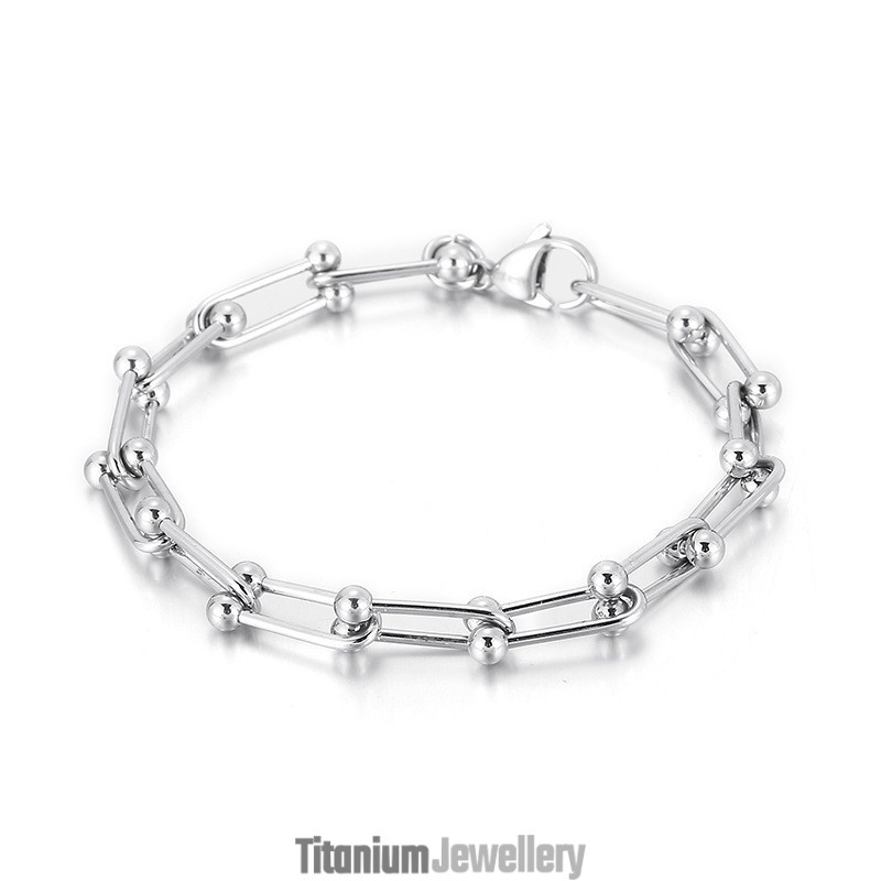 Men's And WoMen's Titanium Horseshoe Buckle Bracelet U-Shaped Buckle Bracelet Men's And WoMen's Titanium Horseshoe Buckle Bracelet U-Shaped Buckle Bracelet