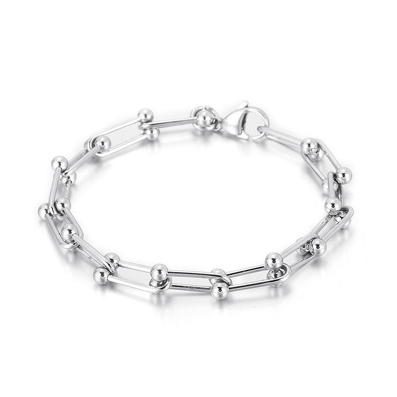 Men's And WoMen's Titanium Horseshoe Buckle Bracelet U-Shaped Buckle Bracelet