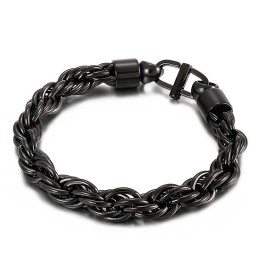 Men's Oval Twist Necklace With Day Buckle Titanium Bracelet