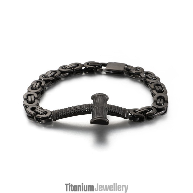 Popular Fashion Street Cross Back To The Chain Titanium Men's Bracelet Popular Fashion Street Cross Back To The Chain Titanium Men's Bracelet