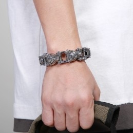 Animal Series Tide Hand Jewelry Fashion Rock Hip-Hop Street Wolf Head Biker Titanium Men's Bracelet