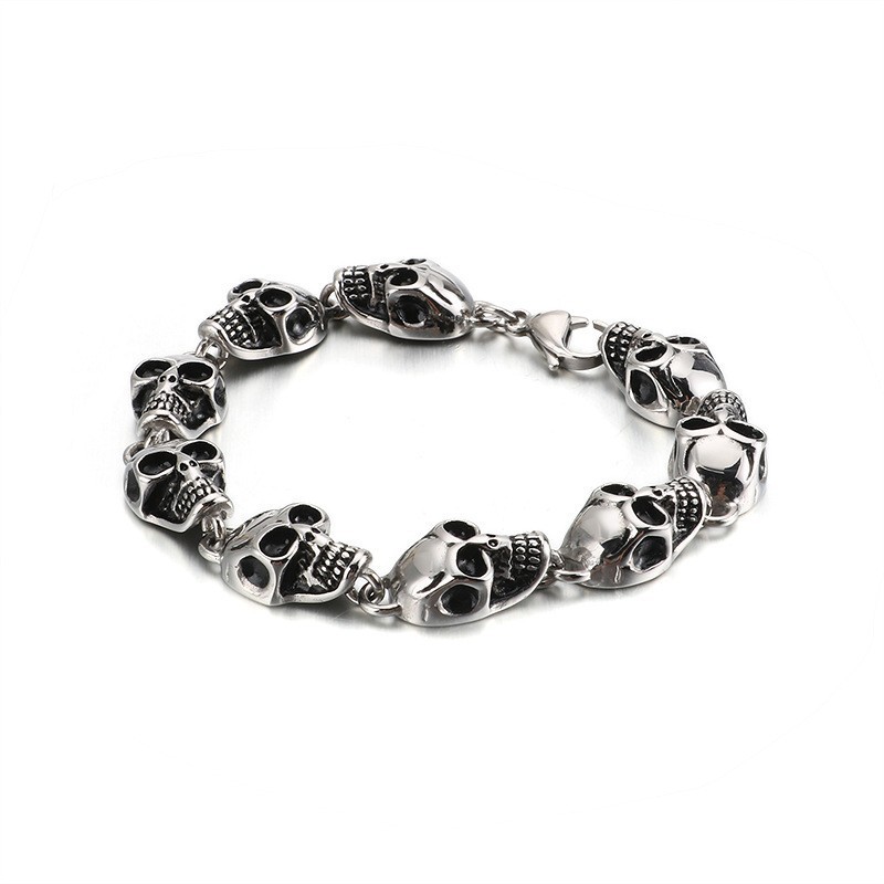 Exaggerated Cool Skull Titanium Bracelet For Men
