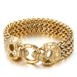 Chic Style Hipster Titanium Skull Bracelet