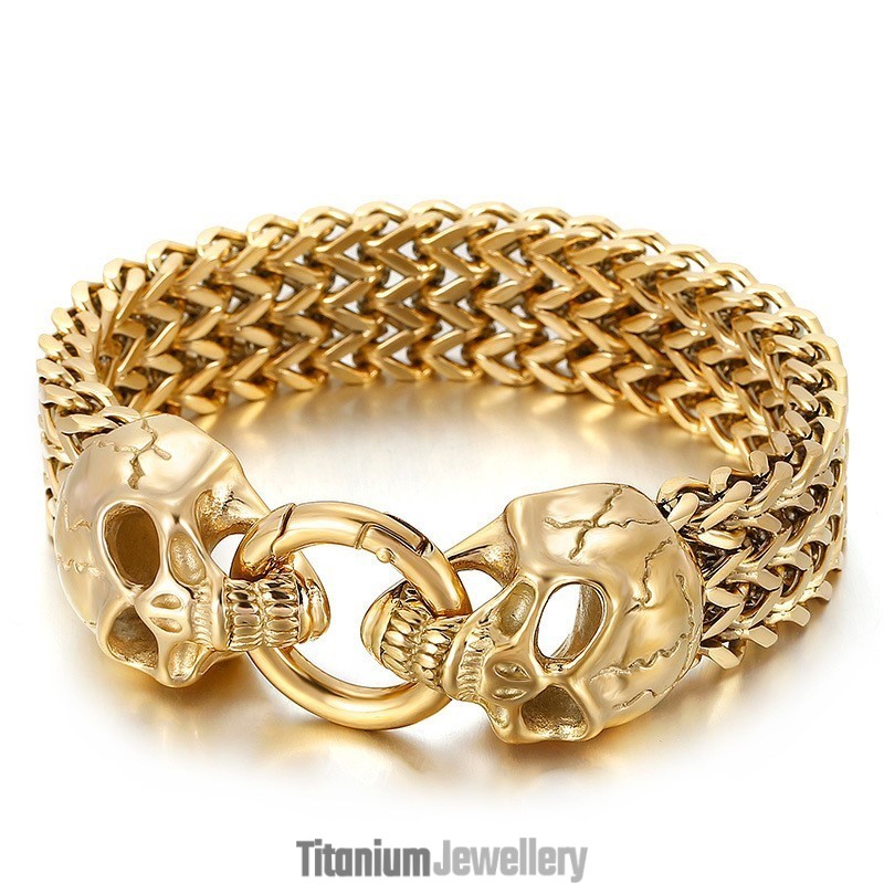 Chic Style Hipster Titanium Skull Bracelet Chic Style Hipster Titanium Skull Bracelet