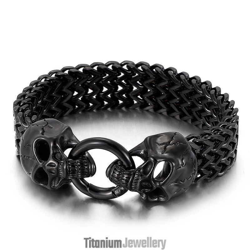 Chic Trendy Titanium Skull Bracelet For Sale Chic Trendy Titanium Skull Bracelet For Sale