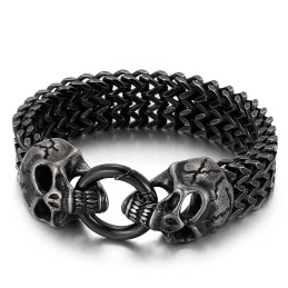 Chic Trendy Titanium Skull Bracelet For Sale