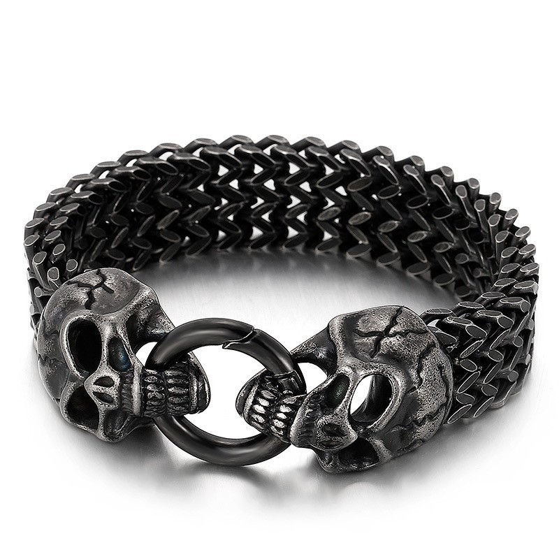 Chic Trendy Titanium Skull Bracelet For Sale Chic Trendy Titanium Skull Bracelet For Sale