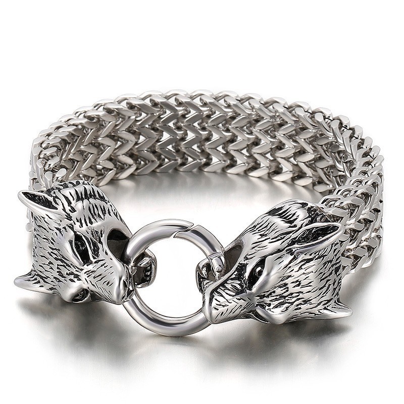 Chic Trendy Titanium Wolf Head Bracelet Chic Trendy Titanium Wolf Head Bracelet