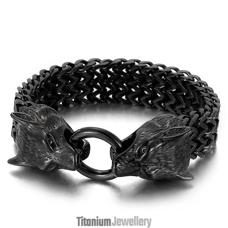 Chic Trendy Titanium Wolf Head Bracelet Chic Trendy Titanium Wolf Head Bracelet