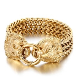 Chic Trendy Titanium Lion Head Bracelet