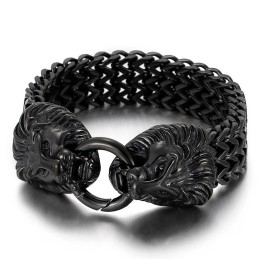 Chic Trendy Titanium Lion Head Bracelet