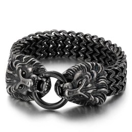 Chic Trendy Titanium Lion Head Bracelet