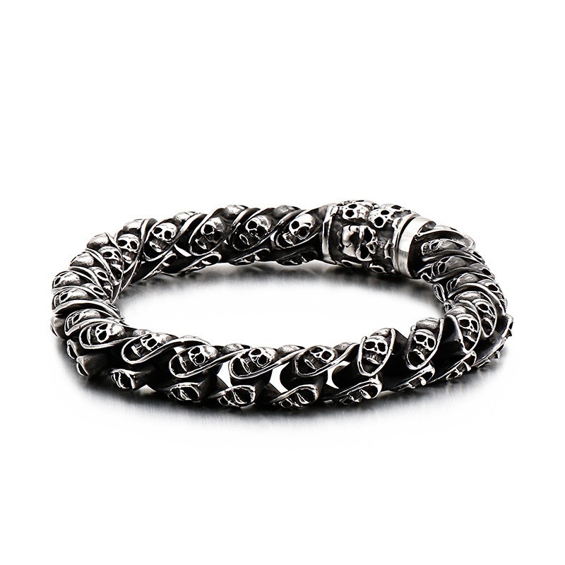Titanium Skull Bracelet Chic Biker Ghost Bracelet Titanium Jewelry
