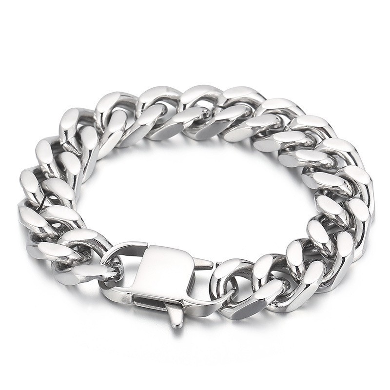 Cool Four-Sided Grinding Cuba Chain Men's Titanium Bracelet Cool Four-Sided Grinding Cuba Chain Men's Titanium Bracelet