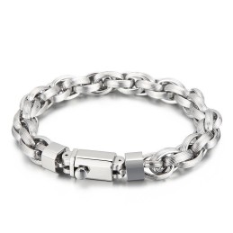 Fashion Vacuum Plating Snap Button Double Ring O Bracelet For Men