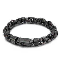 Men's Fashion Vacuum Plating Snap Button Double Ring O Bracelet