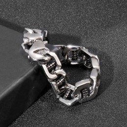 Chic Wind Hollow Dice Dot Hole Column Titanium Men's Bracelet