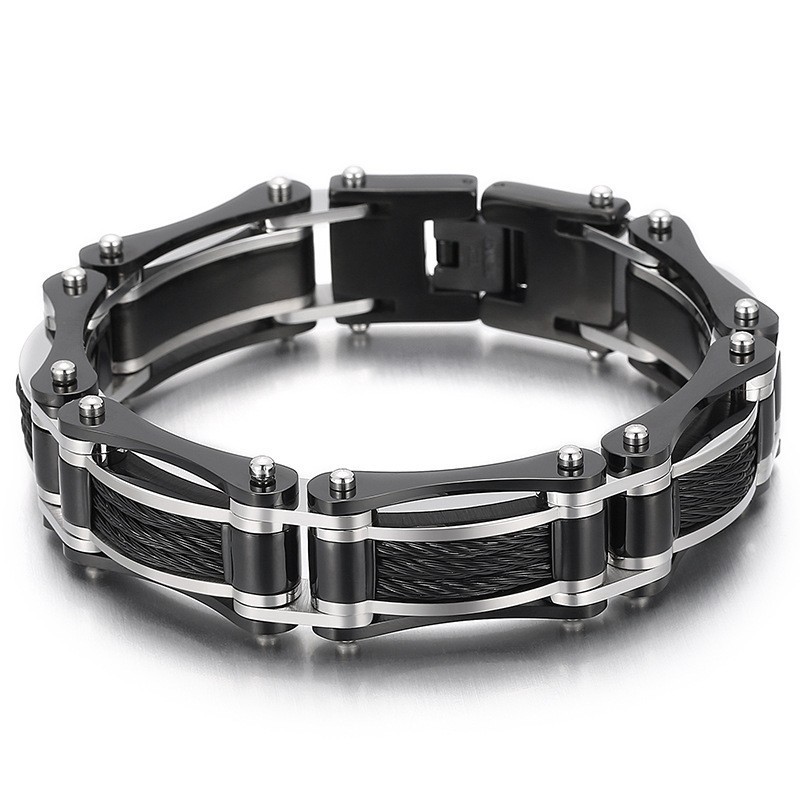 Simple Atmosphere Fashion Steel Wire Hemp Rope Bicycle Titanium Bracelet For Men