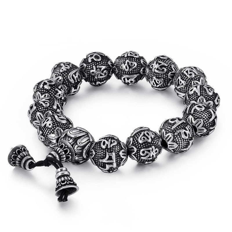 Men's Titanium Fashion Jewelry Six Words Of Truth Buddha Bead Bracelet Titanium Bracelet Men's Titanium Fashion Jewelry Six Words Of Truth Buddha Bead Bracelet Titanium Bracelet