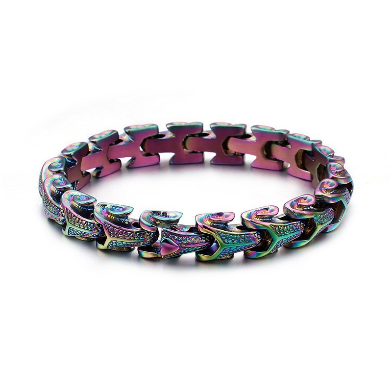 Titanium Fashion Jewelry Dragon Scale Cool Men's Bracelet Vintage Silver Plated Keel Bracelet