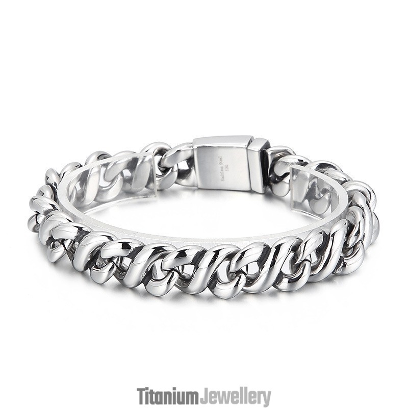 Fashion Polished Chic Titanium Bracelet For Men
