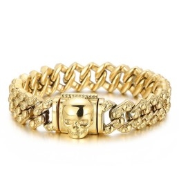 Vintage Electroplated Multi-Color Skull Titanium Bracelet For Men