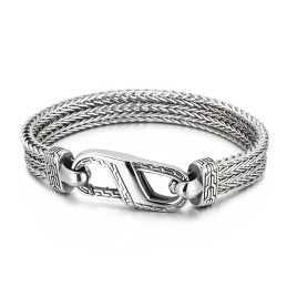 Vintage Dragon Bone Pattern Titanium Bracelet For Men