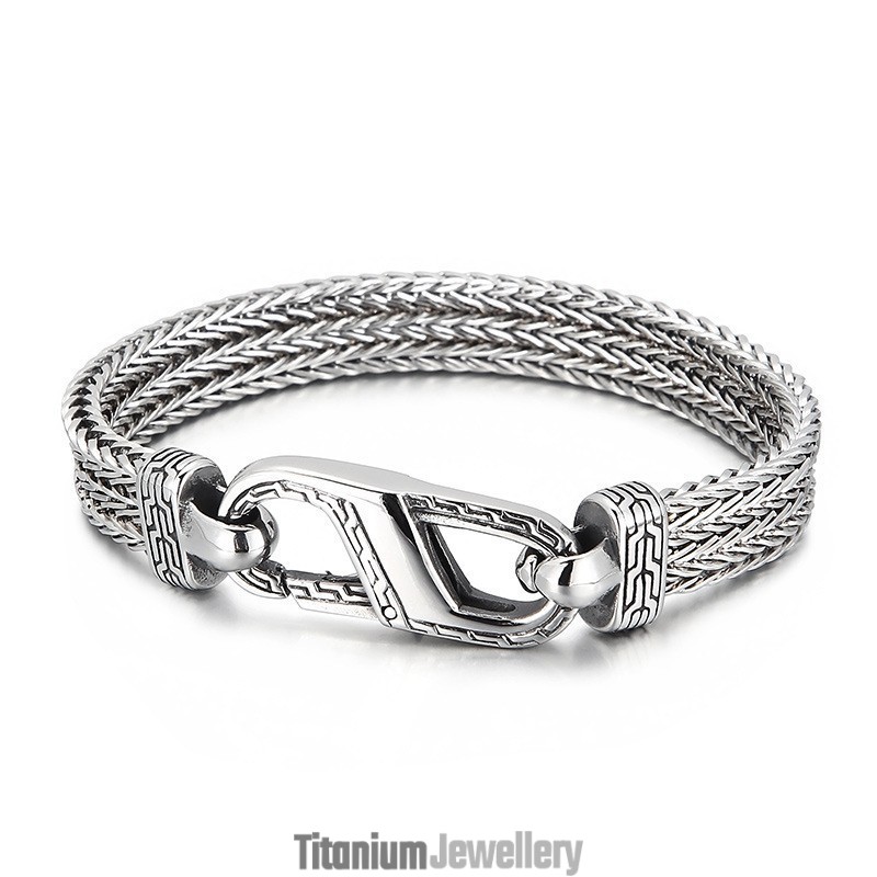 Vintage Dragon Bone Pattern Titanium Bracelet For Men Vintage Dragon Bone Pattern Titanium Bracelet For Men
