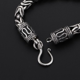 Vintage Fashion Chic Ring Clasp Keel Peace Pattern Titanium Men's Bracelet For Gifts