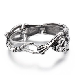 Cool Antique Gold Tiger Titanium Bracelet For Men