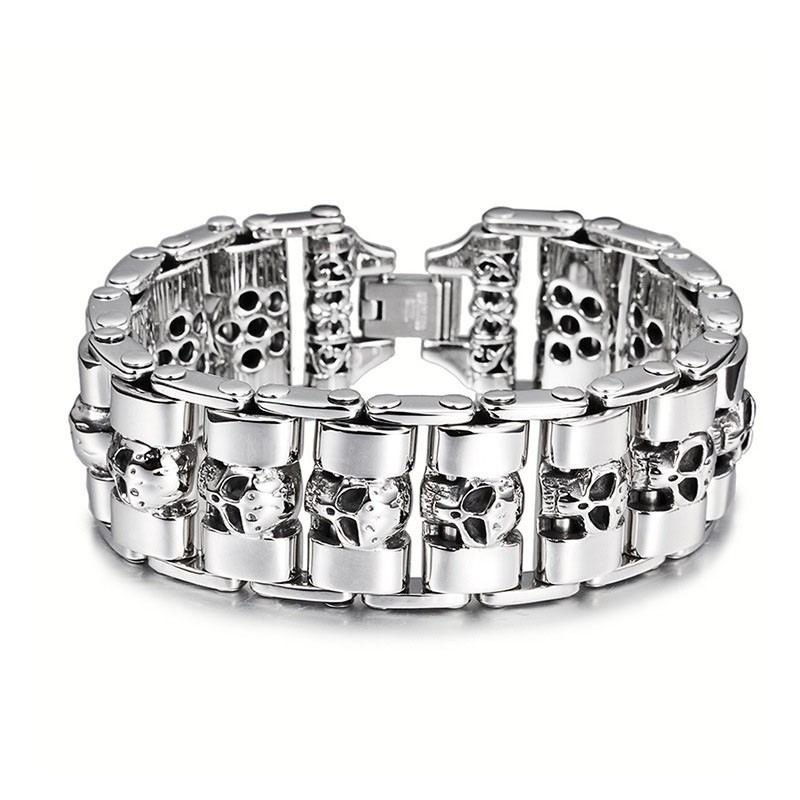 Chic Style Skull Titanium Bracelet For Men
