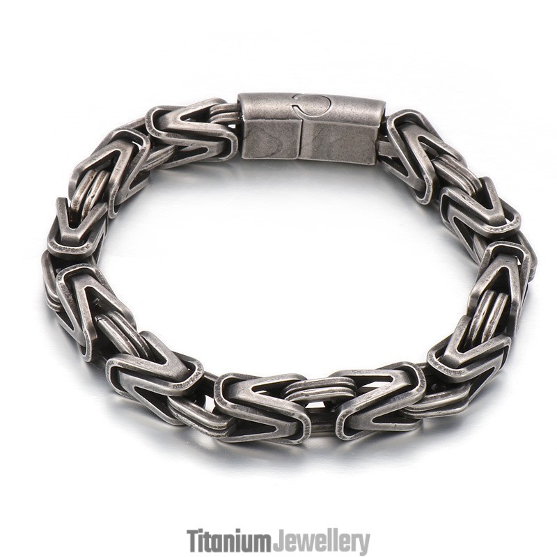 Cool Rock Hip Hop V-Shaped Titanium Bracelet For Men Cool Rock Hip Hop V-Shaped Titanium Bracelet For Men