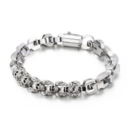 Spliced Skull Polygonal Titanium Bracelet For Men
