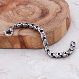 Titanium Retro Jewelry Cool Flower Hollow Chic Titanium Bracelet For Men