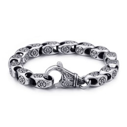 Titanium Retro Jewelry Cool Flower Hollow Chic Titanium Bracelet For Men