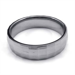 Fashion Faceted Tungsten Ring